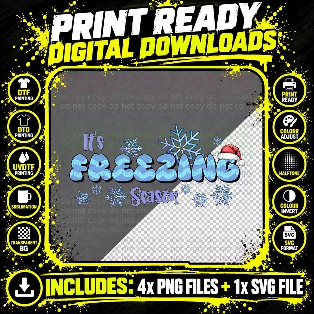 It's Freezing Season Winter T-Shirt Png SVG Digital Bundle