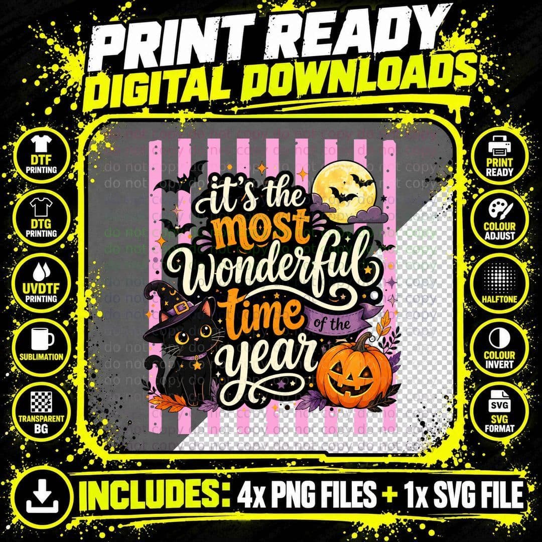 It's the Most Wonderful Time of the Year Halloween Png SVG Digital Bundle