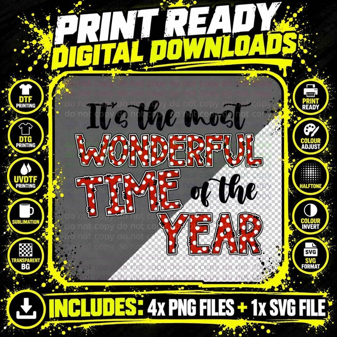 It's the Most Wonderful Time of the Year Happy New Year Png SVG Digital Bundle