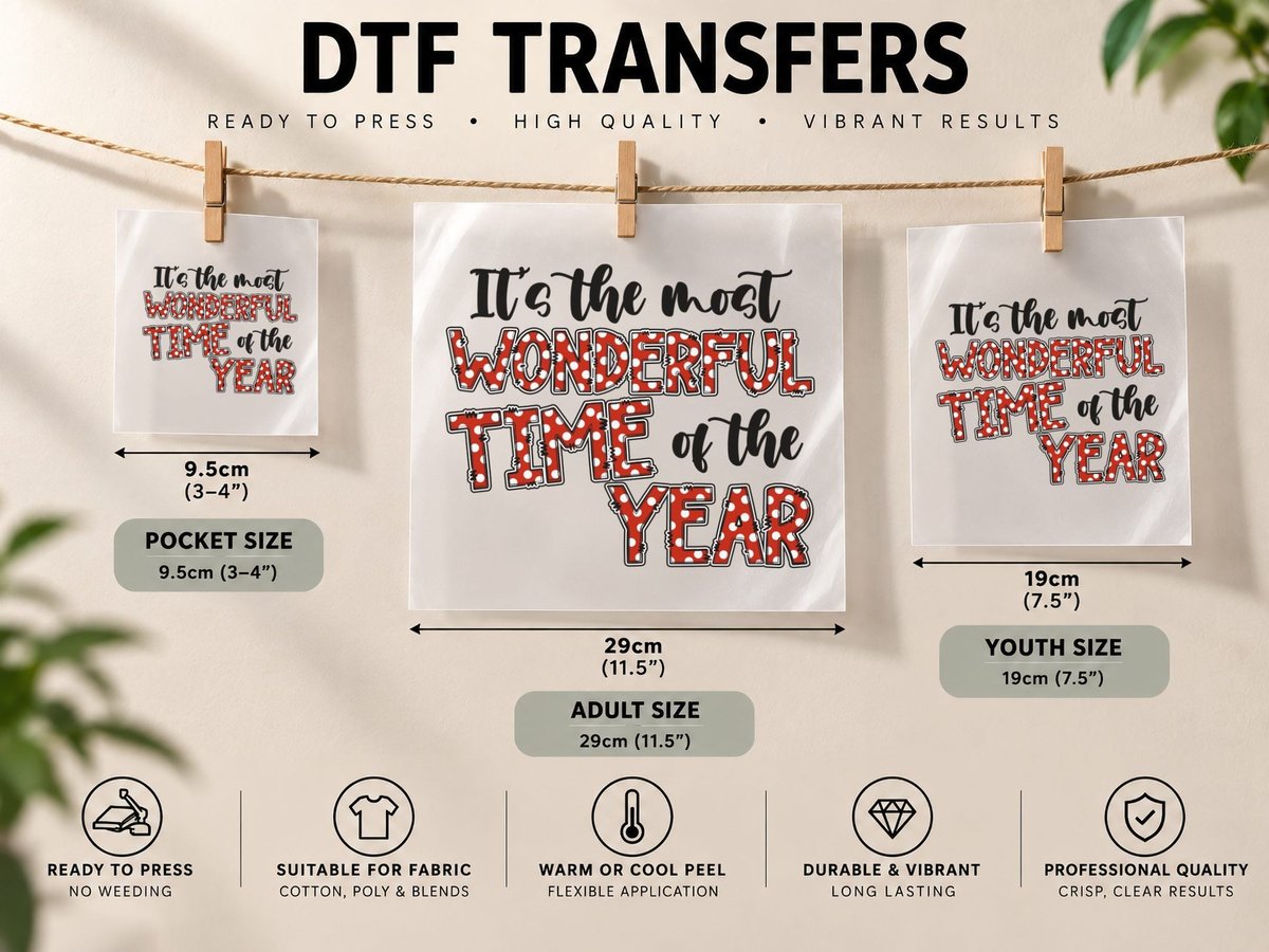 It's the Most Wonderful Time of the Year Happy New Year DTF Transfer Iron On