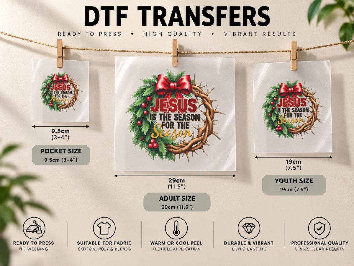 Jesus Is the Season for the Season Christmas, Funny Xmas DTF Transfer Iron On