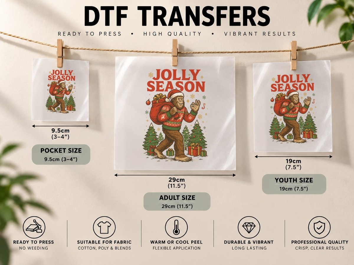 Jolly Season Christmas, Funny Xmas, Funny Christmas Gift DTF Transfer Iron On
