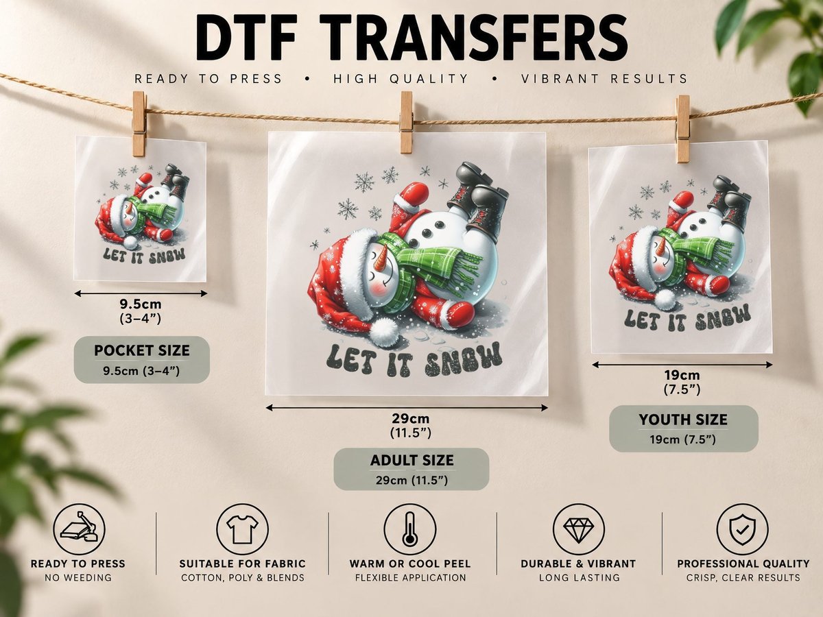 Let It Snow Christmas, Funny Xmas, Funny Christmas Gift DTF Transfer Iron On