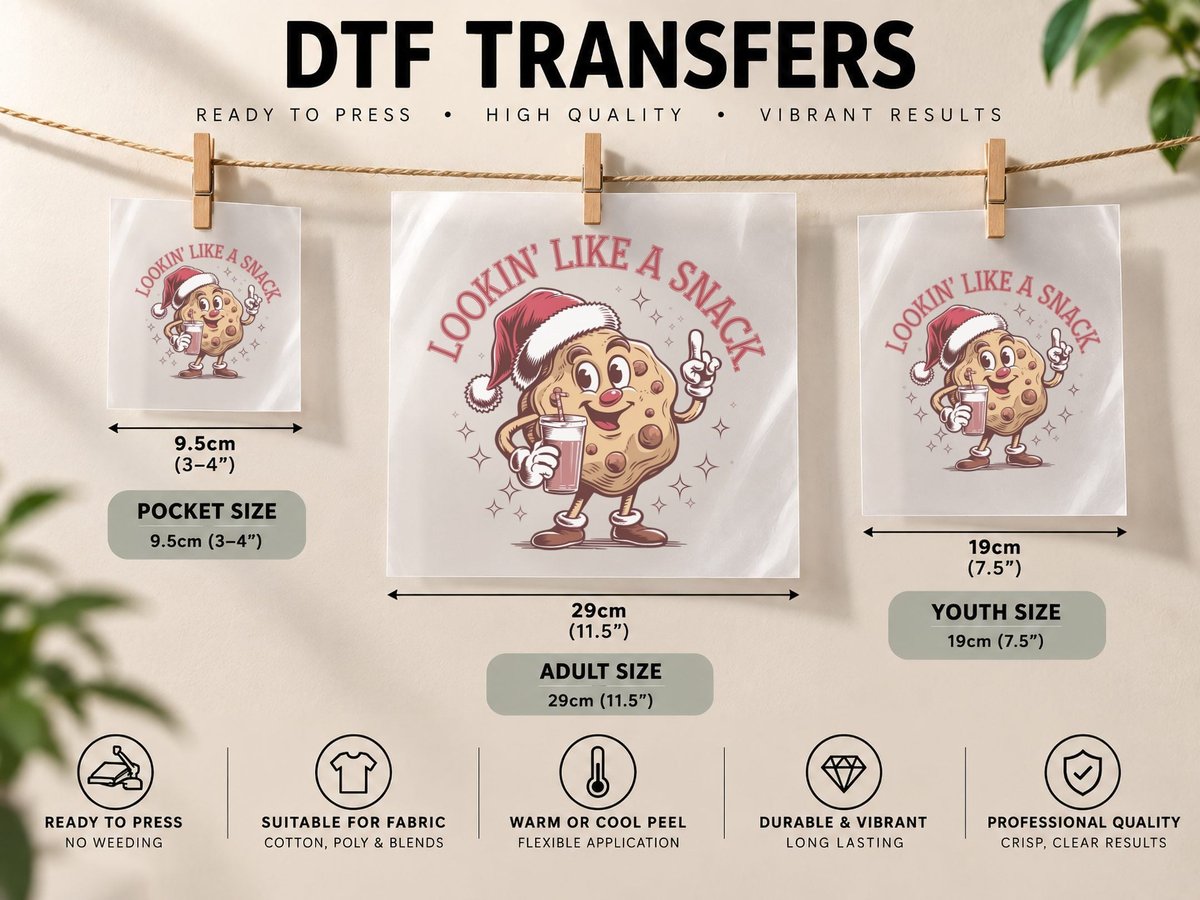 Lookin' Like a Snack Christmas, Funny Xmas, Xmas Humor DTF Transfer Iron On