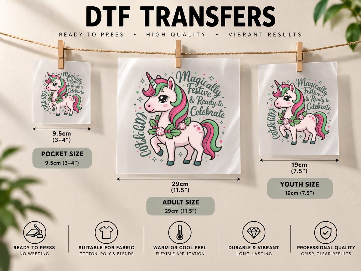 Magically Festive & Ready to Celebrate Christmas DTF Transfer Iron On
