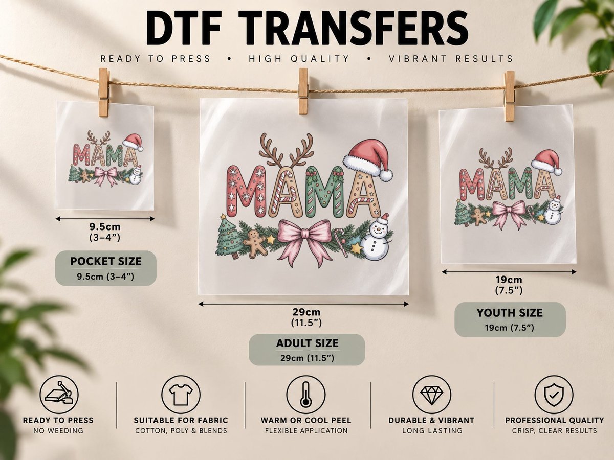 Mama Christmas, Funny Xmas, Funny Christmas Gift DTF Transfer Iron On