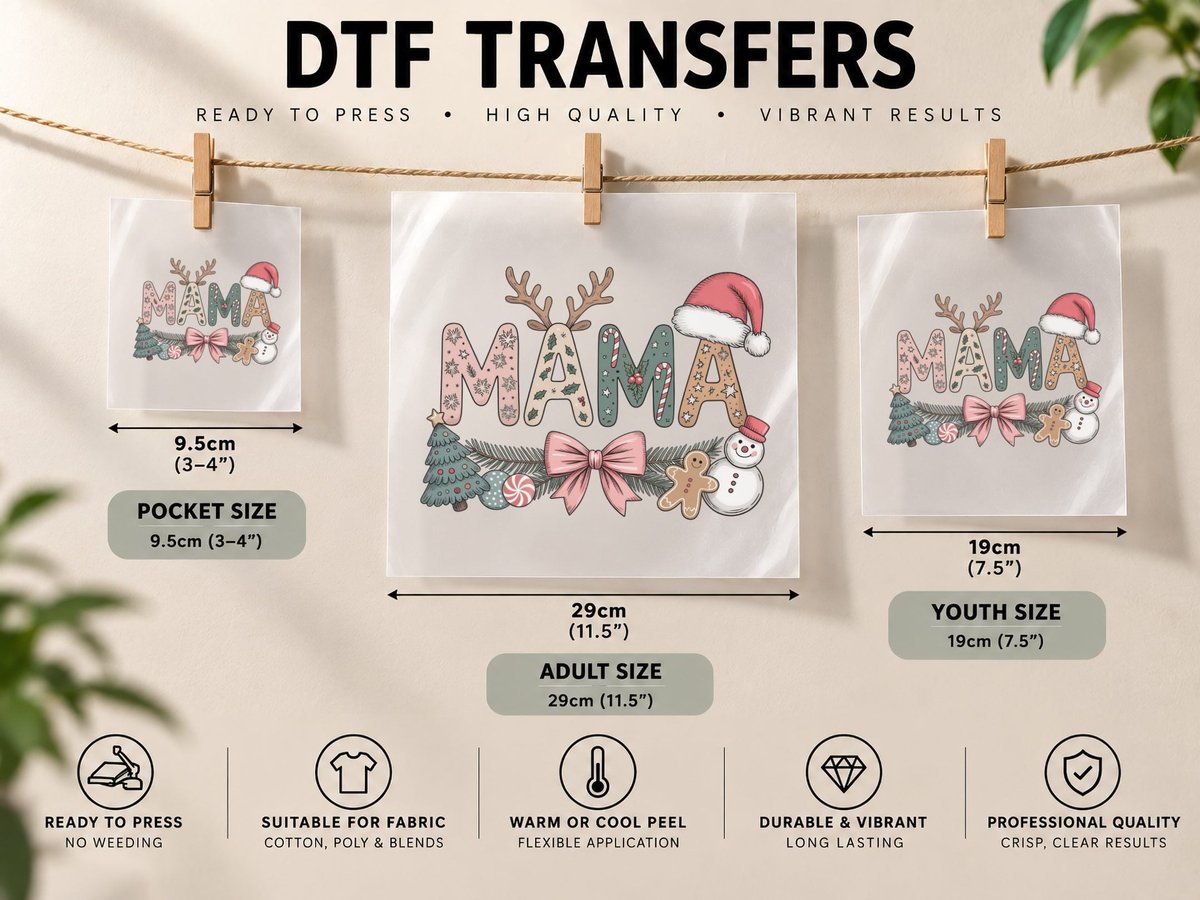Mama Christmas, Funny Xmas, Xmas Humor DTF Transfer Iron On