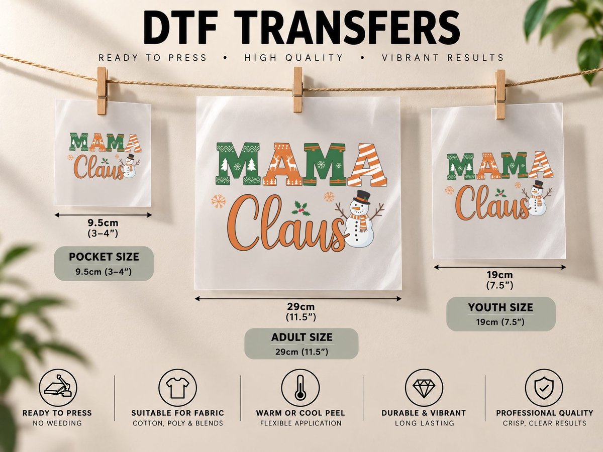 Mama Claus Sarcastic Animal, Festive Holiday Snowman DTF Transfer Iron On