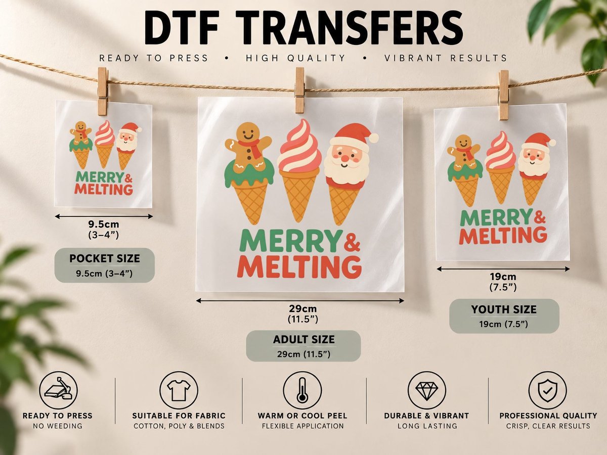 Merry & Melting Christmas, Funny Xmas, Ugly DTF Transfer Iron On
