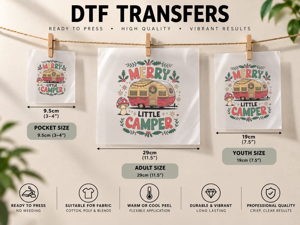 Merry Camper Christmas, Funny Xmas, Funny Christmas Gift DTF Transfer Iron On