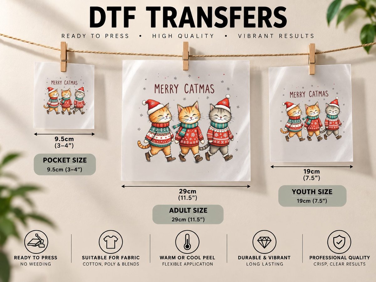 Merry Catmas Christmas, Funny Xmas, Funny Christmas Gift DTF Transfer Iron On