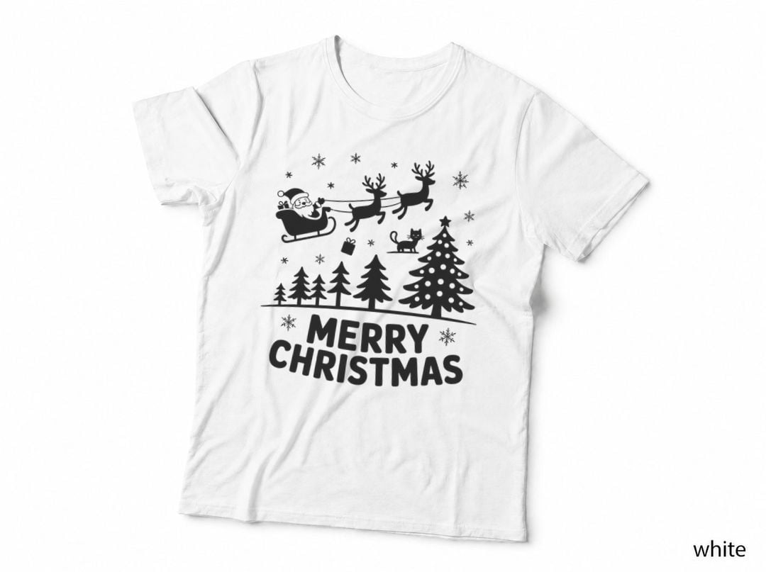 Merry Christmas Novelty T-Shirt, Funny Xmas Tee, Ugly Sweater Shirt