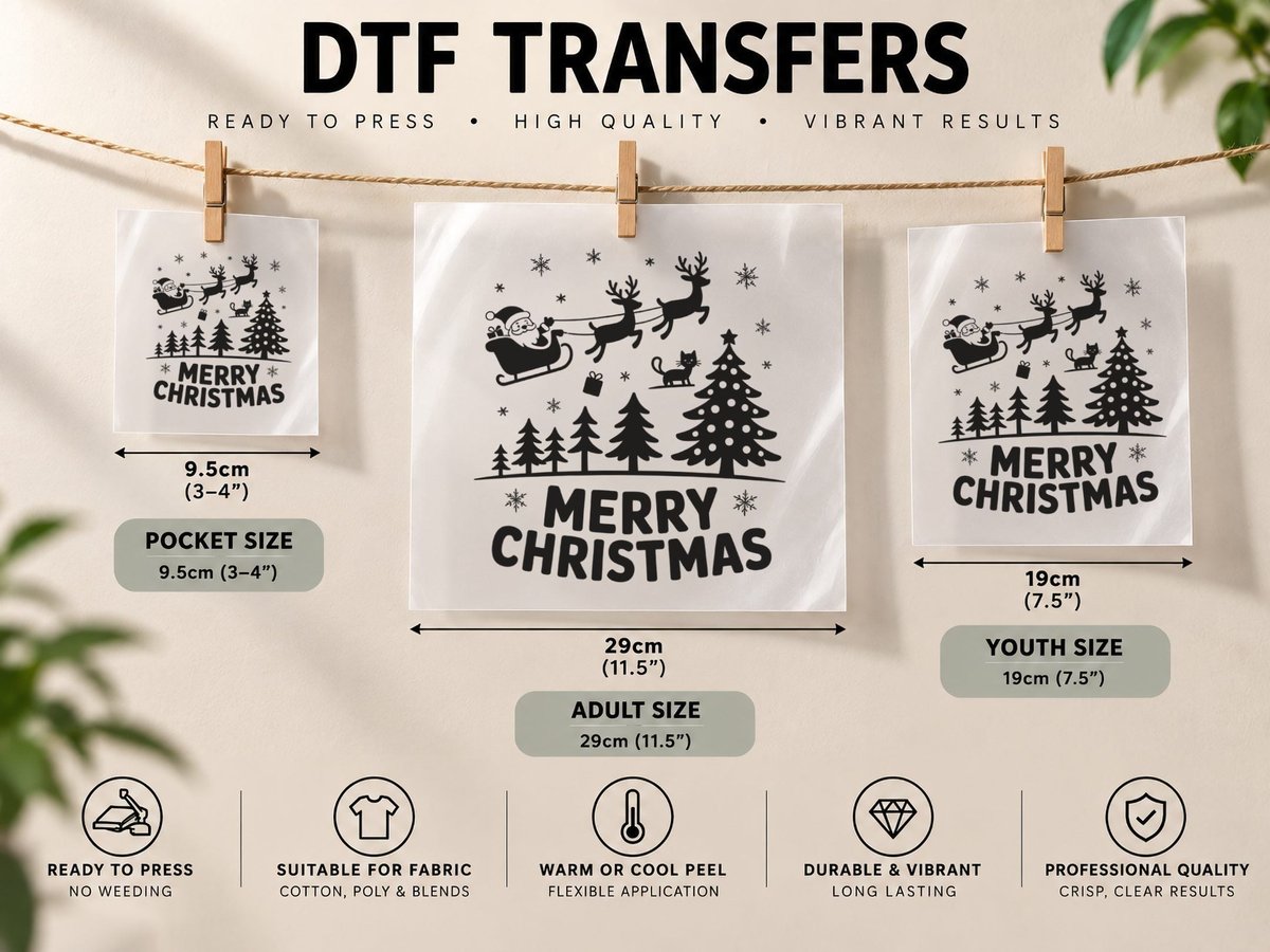 Merry Christmas Novelty, Funny Xmas, Ugly DTF Transfer Iron On