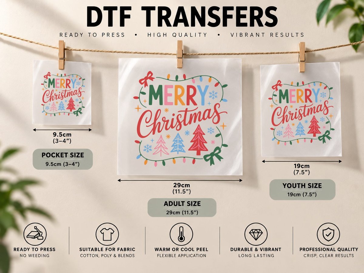 Merry Christmas Novelty, Funny Xmas DTF Transfer Iron On