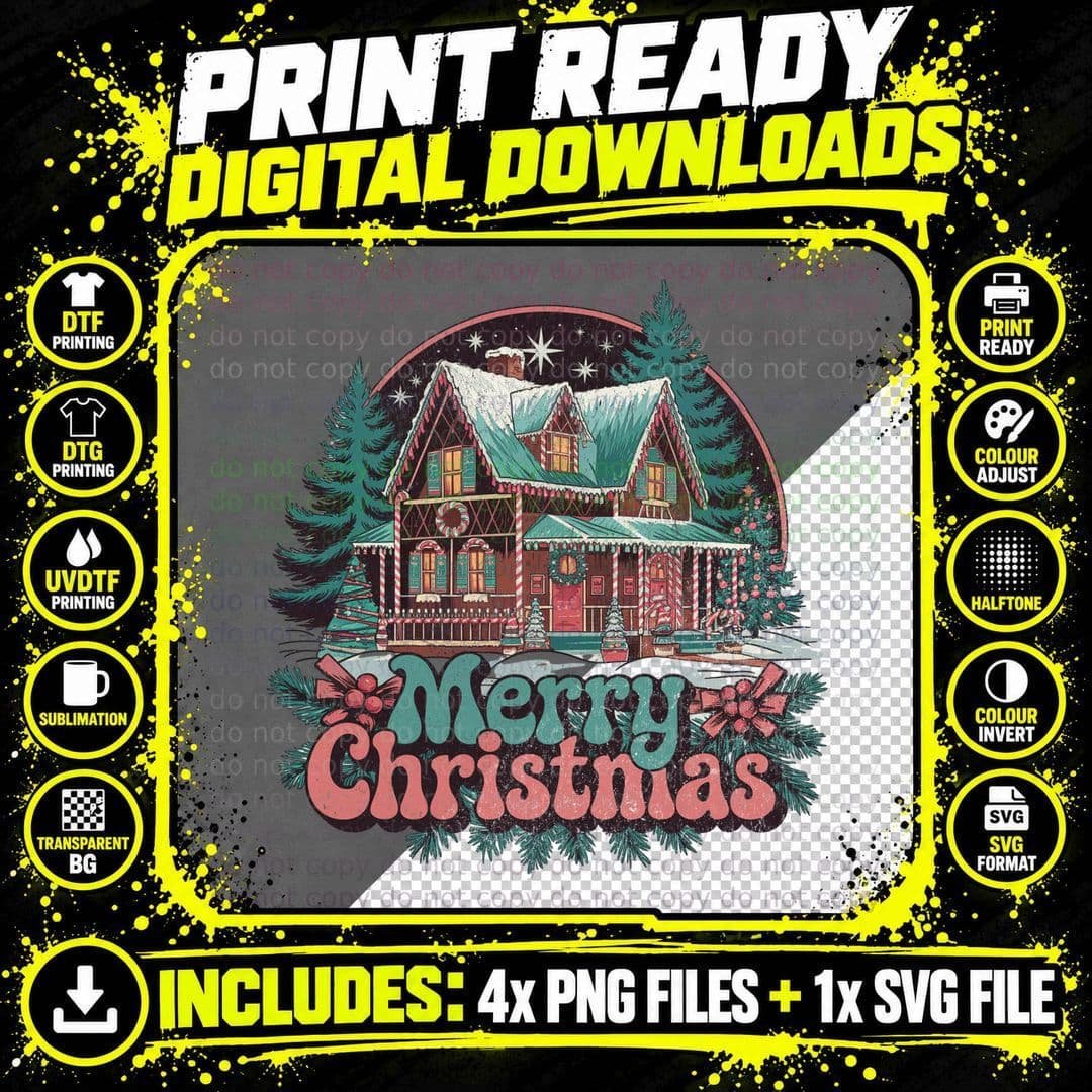 Merry Christmas T-Shirt, Funny Xmas Tee Png SVG Digital Bundle