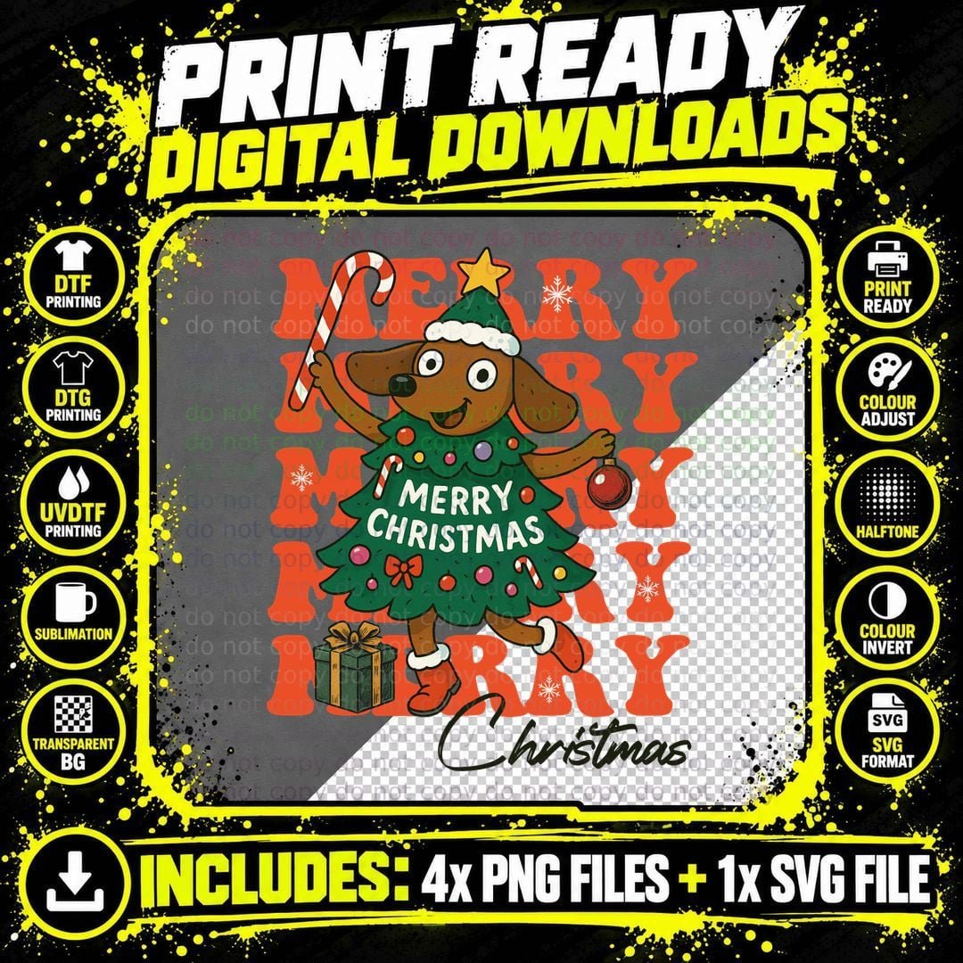 Merry Christmas T-Shirt, Funny Xmas Tee Png SVG Digital Bundle