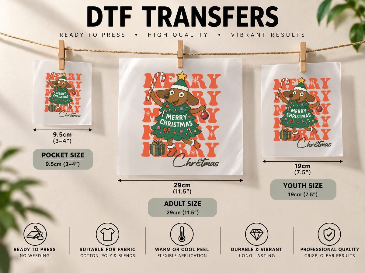 Merry Christmas, Funny Xmas, Ugly DTF Transfer Iron On