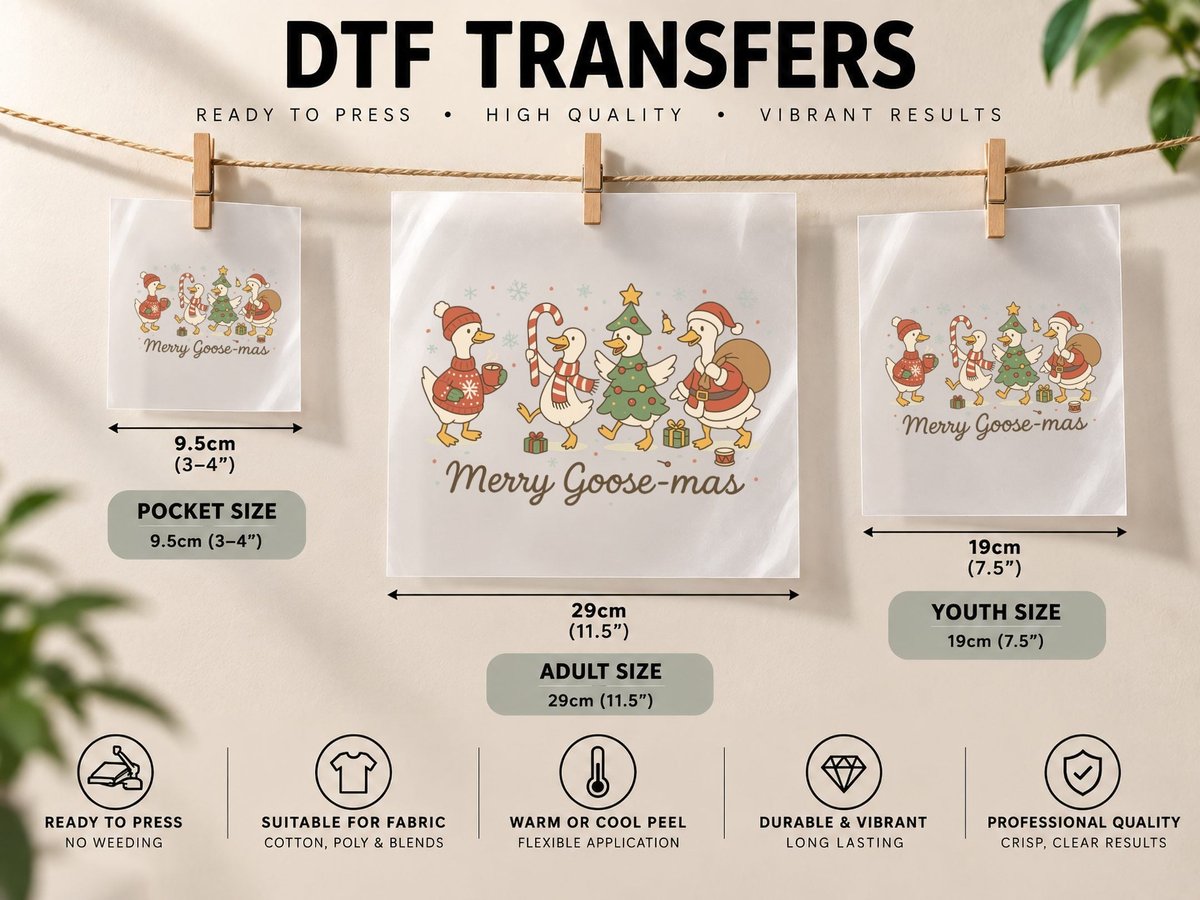 Merry Goose-Mas Christmas, Funny Xmas, Funny Christmas Gift DTF Transfer Iron On