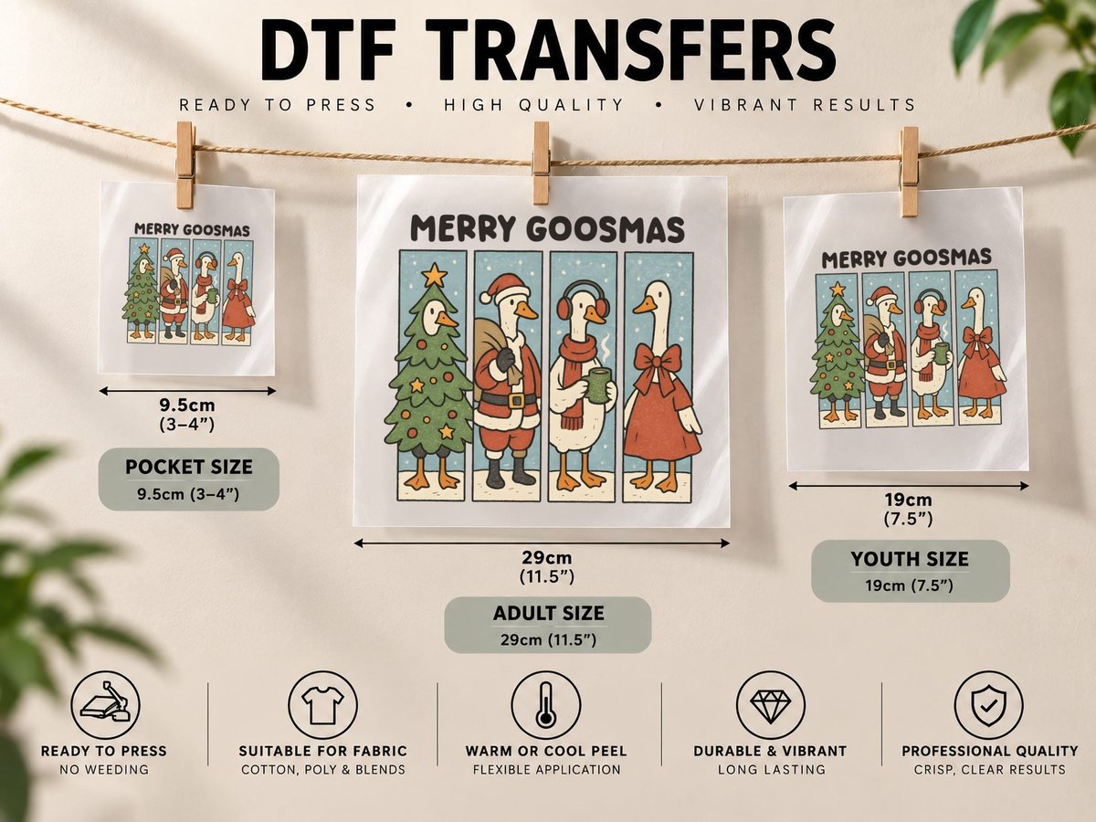 Merry Goosmas Christmas, Funny Xmas, Funny Christmas Gift DTF Transfer Iron On