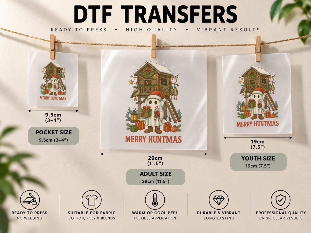 Merry Huntmas Christmas, Funny Xmas, Holiday Gift DTF Transfer Iron On