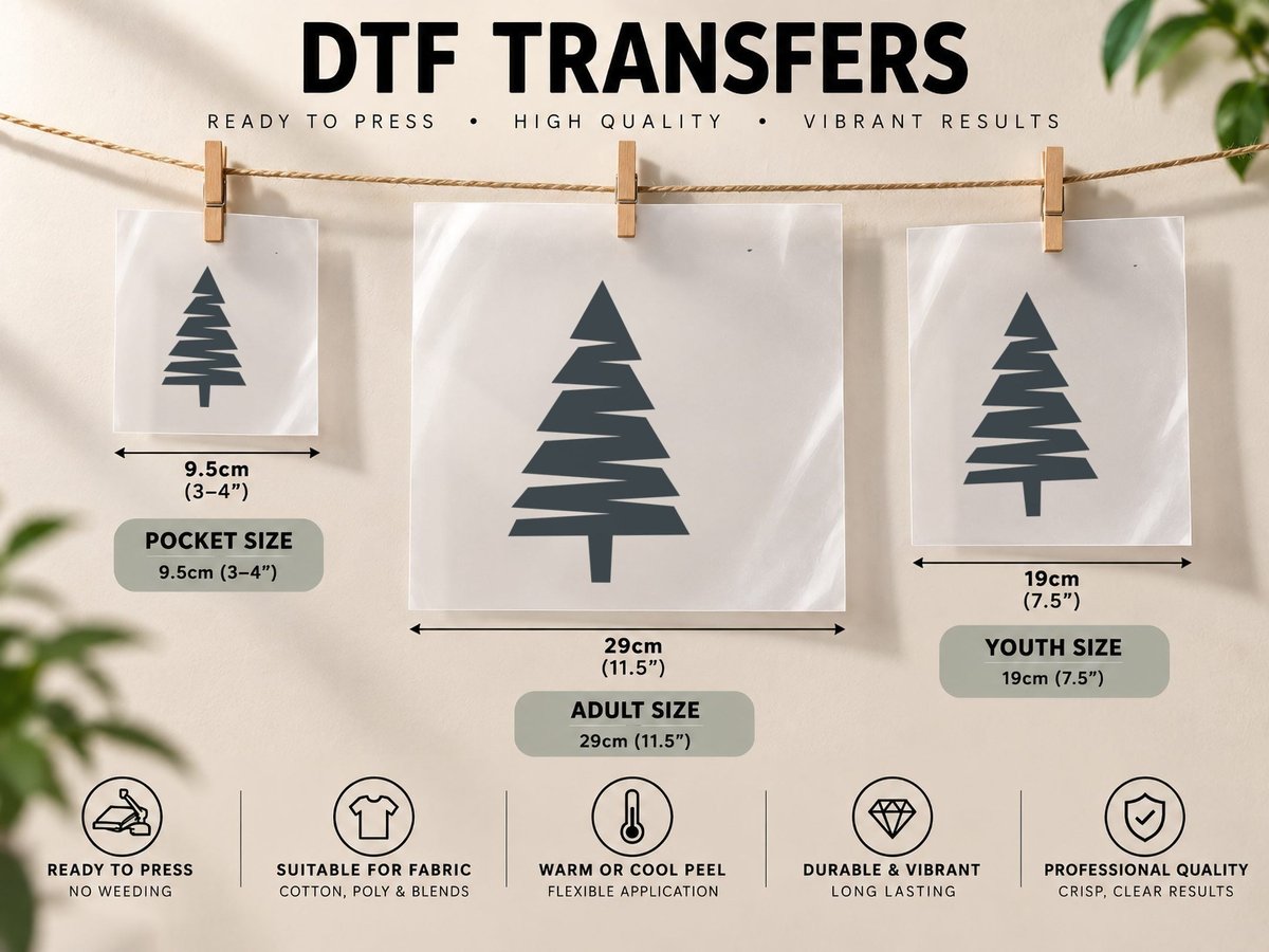 Minimalist Christmas Tree Silhouette Forest Design DTF Transfer Iron On