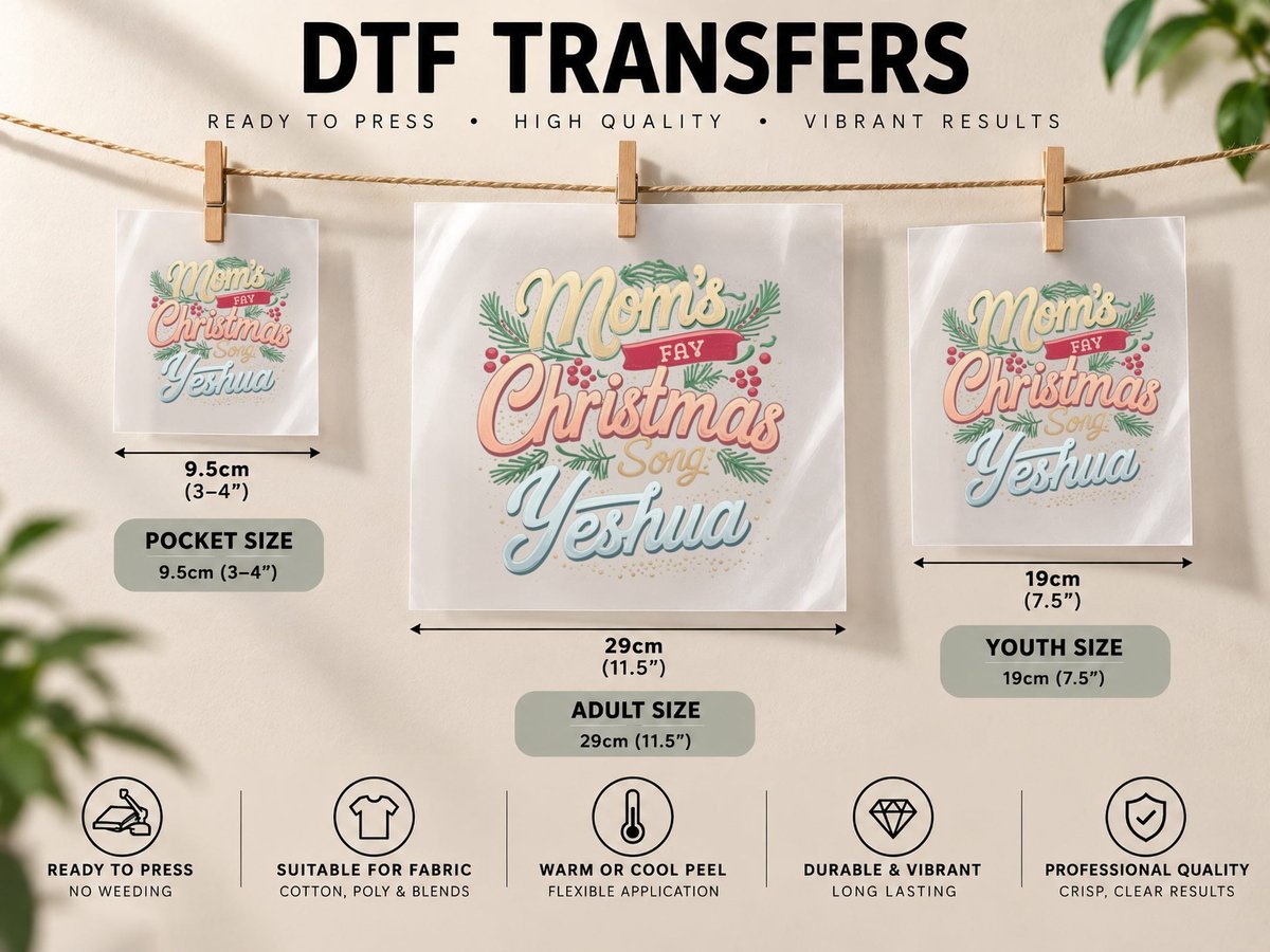 Moms Fav Christmas Song DTF Transfer Iron On