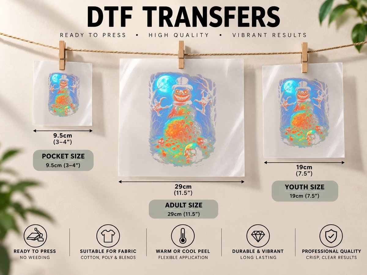 Monster Creature Glowing Orange Red Blue Halftone Christmas DTF Transfer Iron On