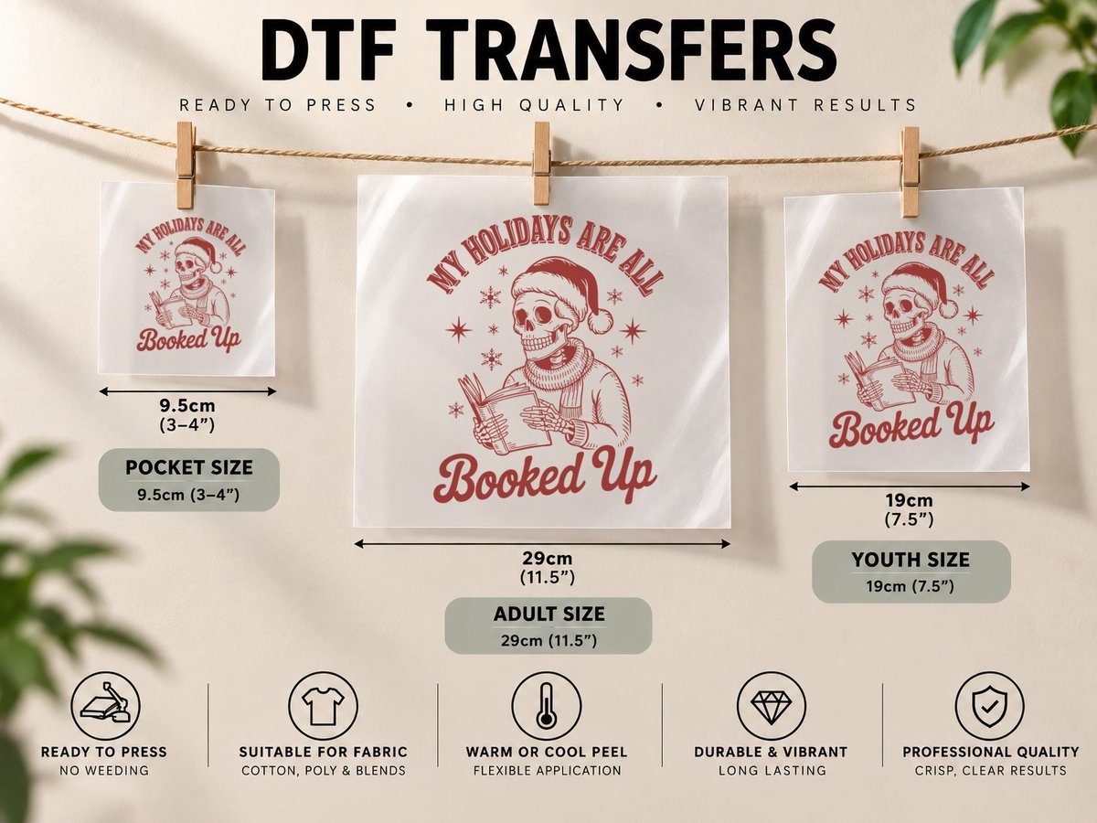 My Holidays Are All Booked up Christmas, Funny Xmas DTF Transfer Iron On