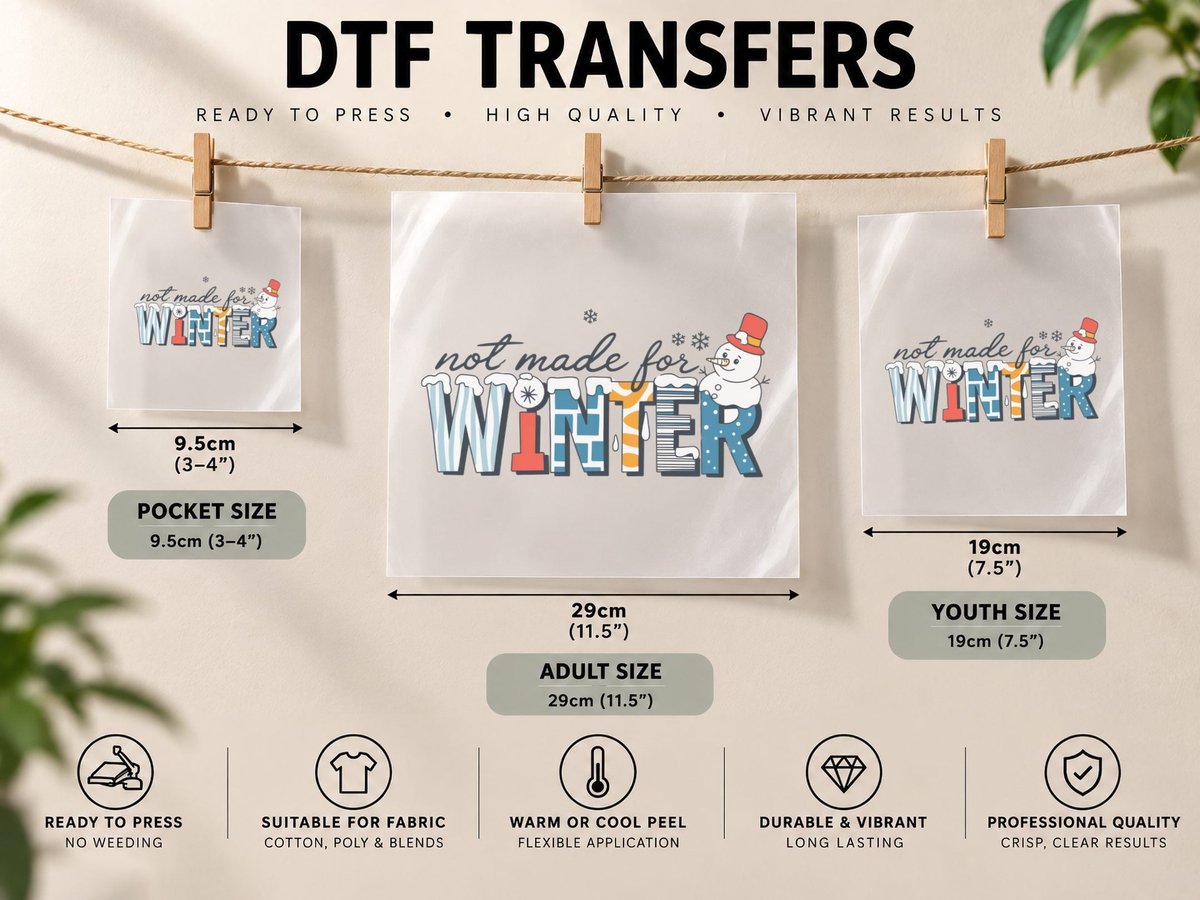 Not Made for Winter, Snowman in Winter Attire Graphic DTF Transfer Iron On