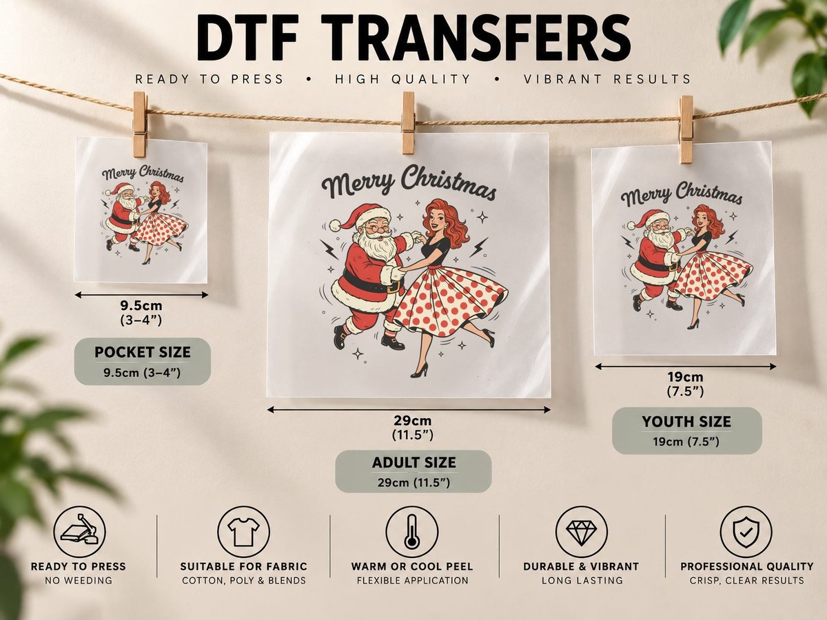 Nutcracker Soldiers with Stars Christmas DTF Transfer Iron On