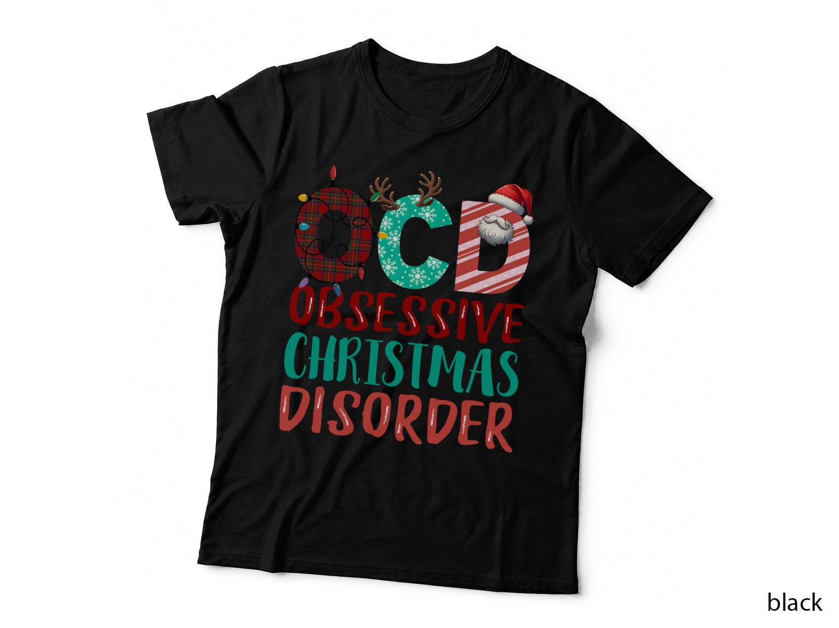 Obsessive Christmas Disorder Winter T-Shirt, Festive Holiday Ocd Graphic Tee