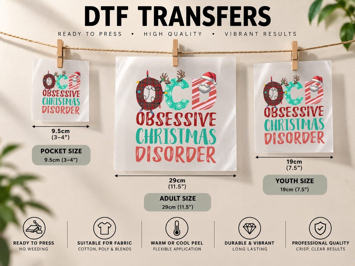 Obsessive Christmas Disorder Winter DTF Transfer Iron On