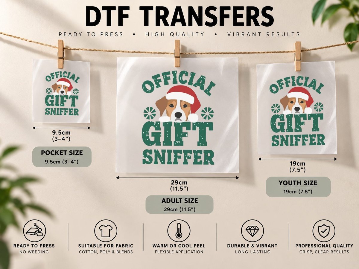 Official Gift Sniffer Christmas, Funny Xmas, Holiday Gift DTF Transfer Iron On