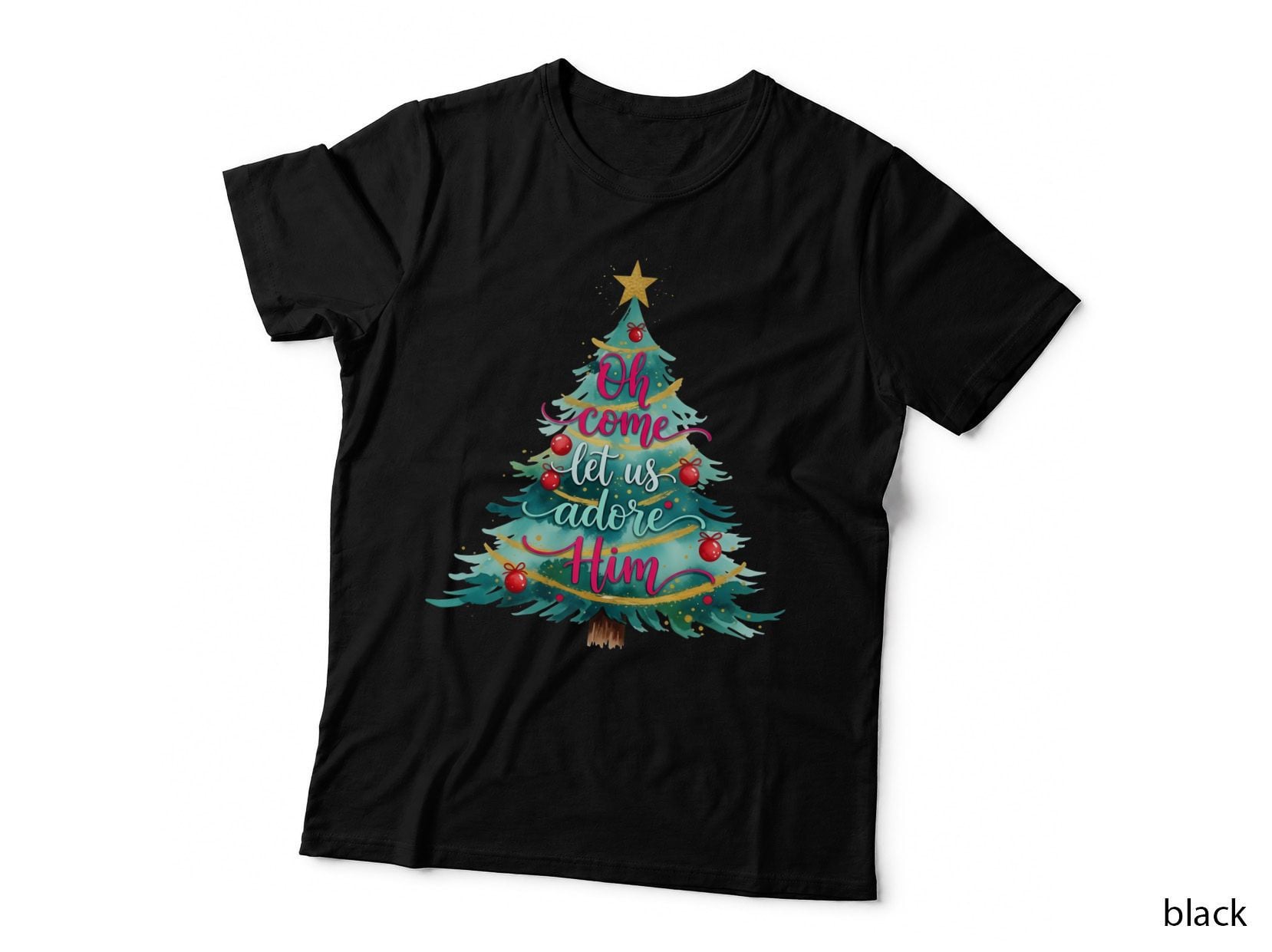 Oh Come Let Us Adore Him Christmas T-Shirt, Funny Xmas Tee
