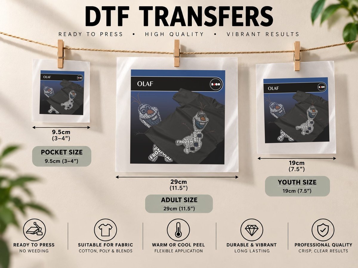 Olaf White Snowman Frozen Character DTF Transfer Iron On