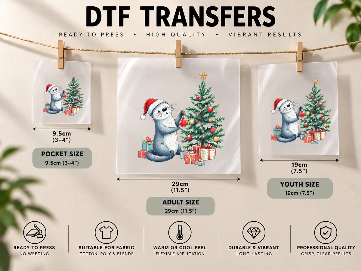 Otter Juggling Ornaments Christmas, Funny Xmas Graphic DTF Transfer Iron On