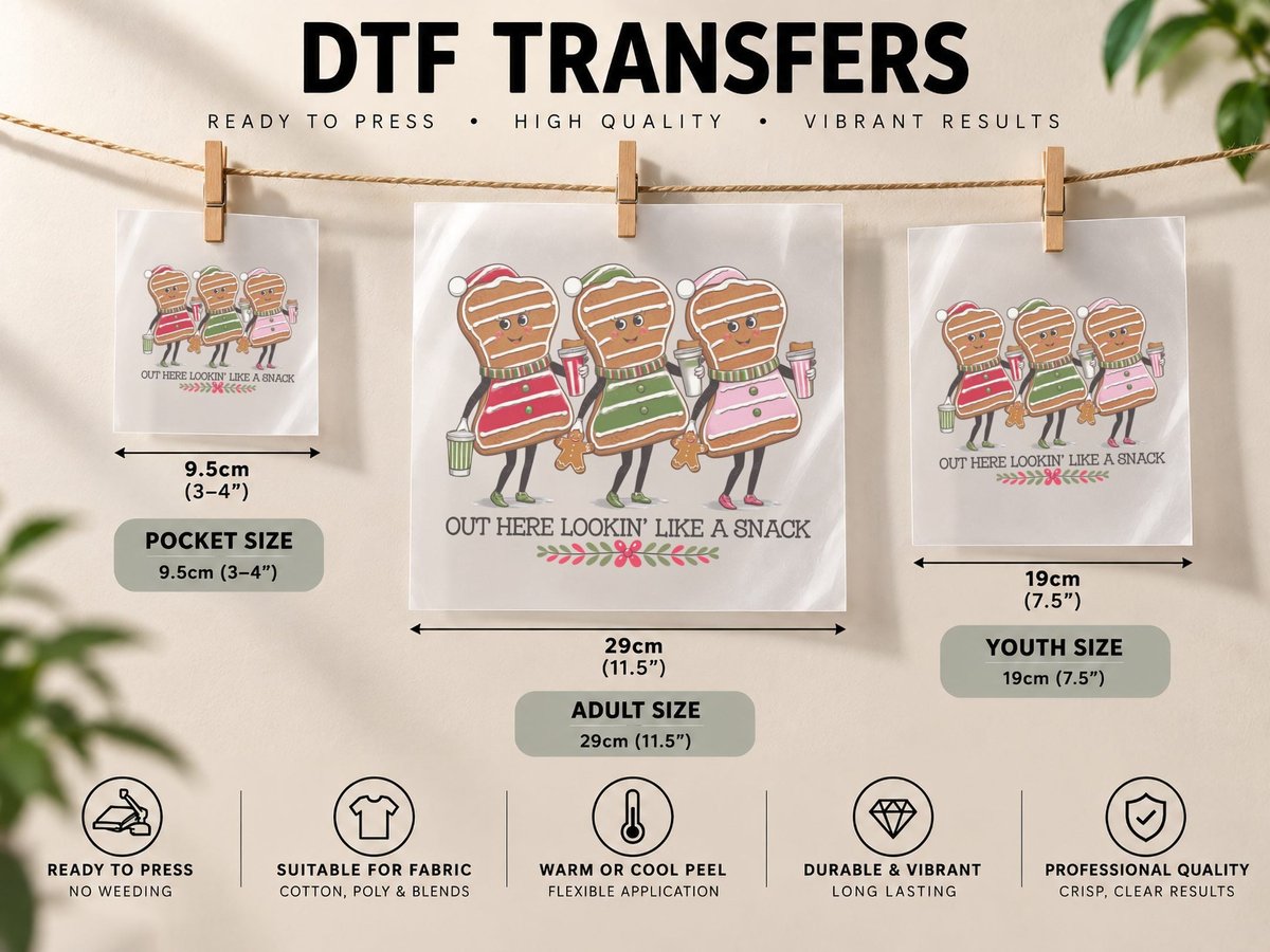 Out Here Lookin' Like a Snack Christmas, Funny Xmas DTF Transfer Iron On