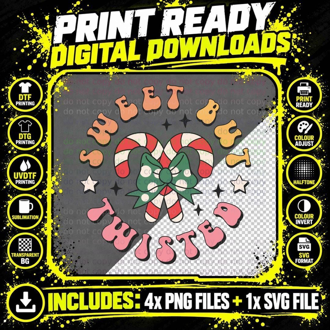 Pink Ribbon Bow Illustration Christmas T-Shirt Png SVG Digital Bundle