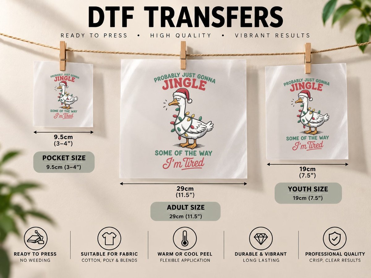 Probably Just Gonna Jingle Some of the Way I'm Tired DTF Transfer Iron On