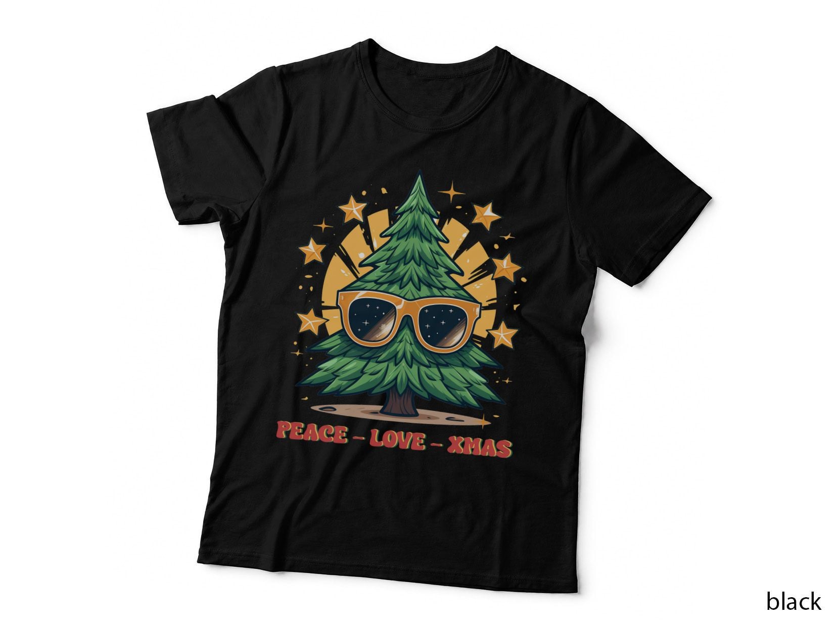 Red Bow with Black Center and Gold Jewel Christmas T-Shirt