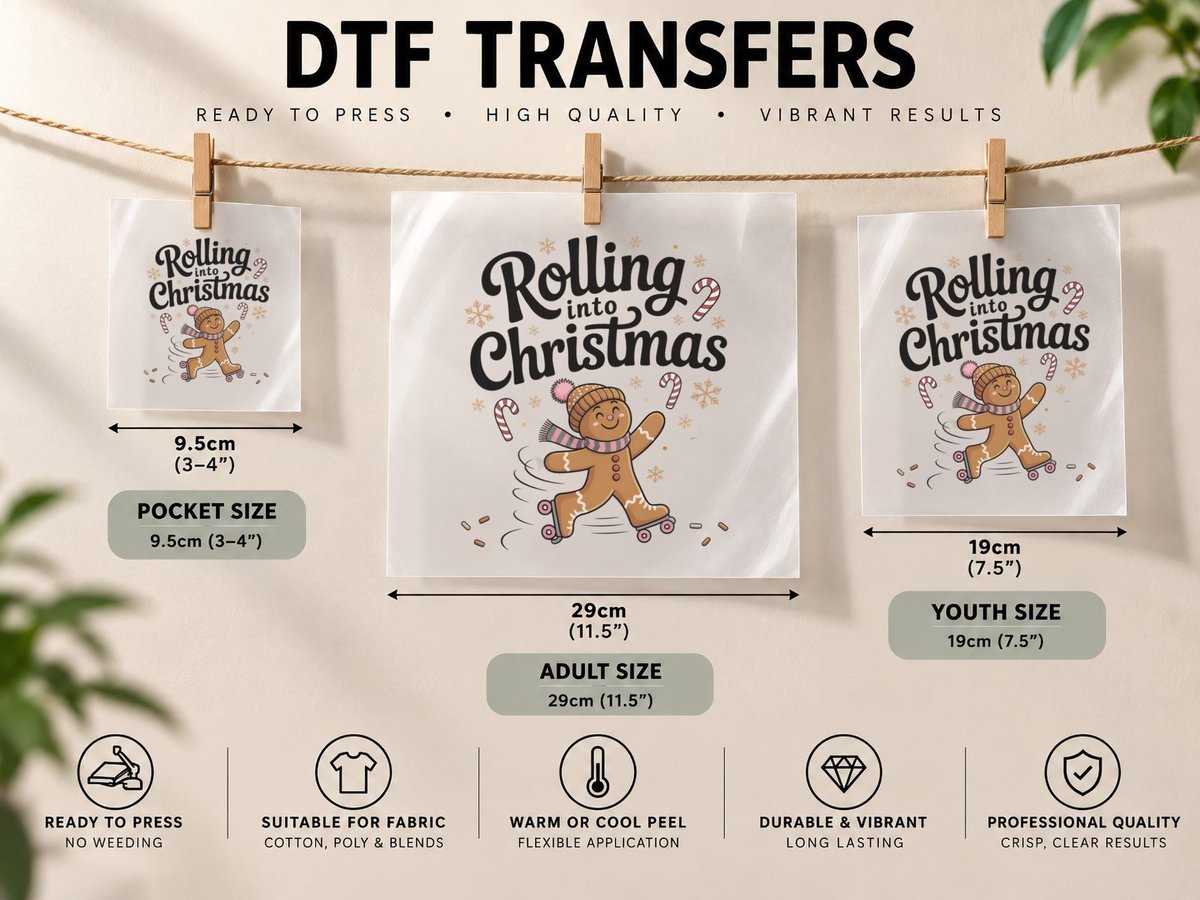 Rollin' on Christmas, Funny Xmas, Holiday Gift DTF Transfer Iron On