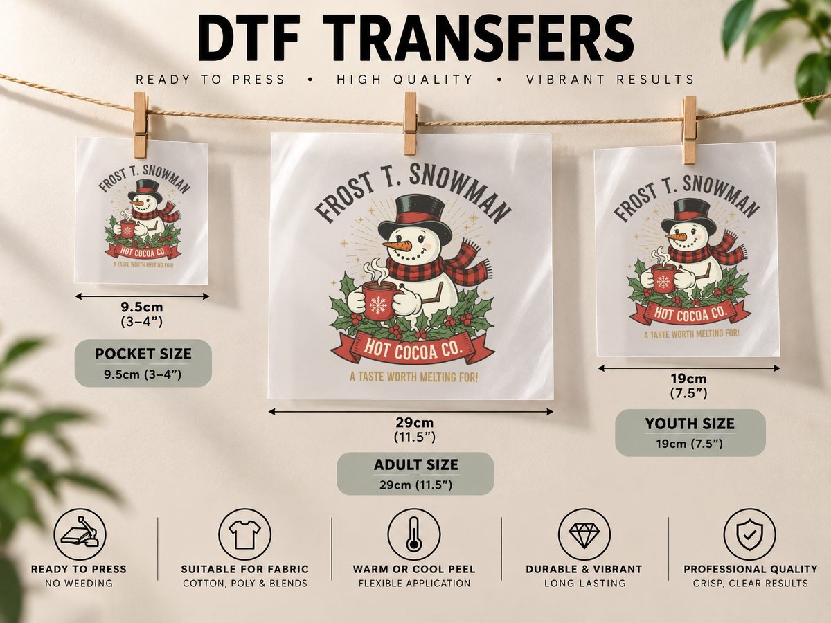 Santa's Christmas Blend Est. 1842 Hot Chocolate and Fresh DTF Transfer Iron On