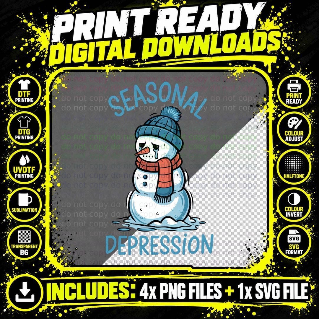 Seasonal Depression Winter T-Shirt Png SVG Digital Bundle