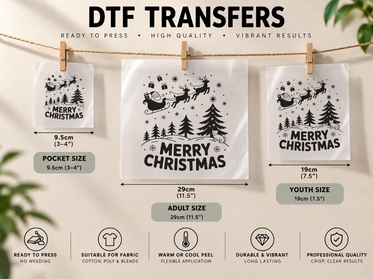 Silhouette Holiday Scene Christmas, Funny Xmas Graphic DTF Transfer Iron On