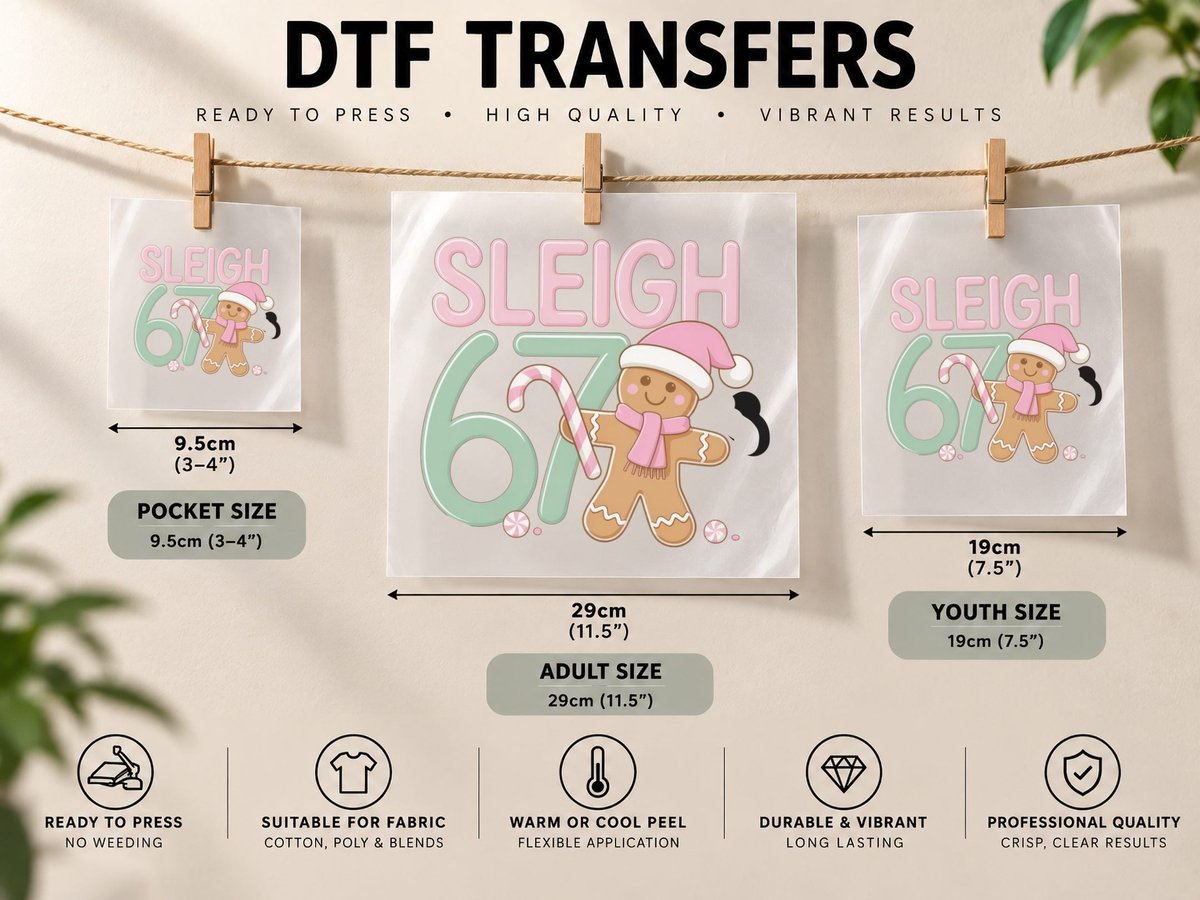 Sleigh 67 Christmas, Funny Xmas, Xmas Humor DTF Transfer Iron On