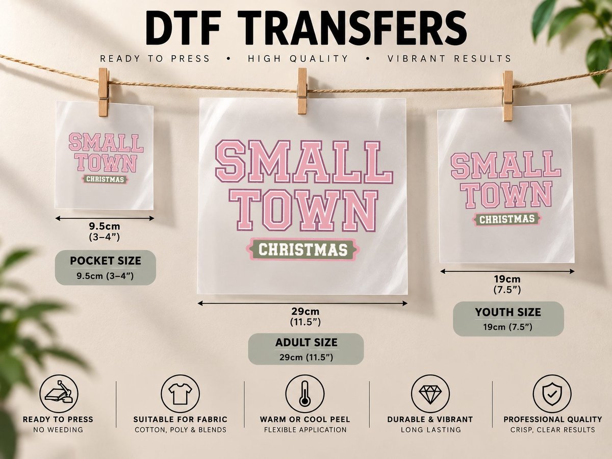 Small Town Christmas, Cozy Holiday Atmosphere Graphic DTF Transfer Iron On