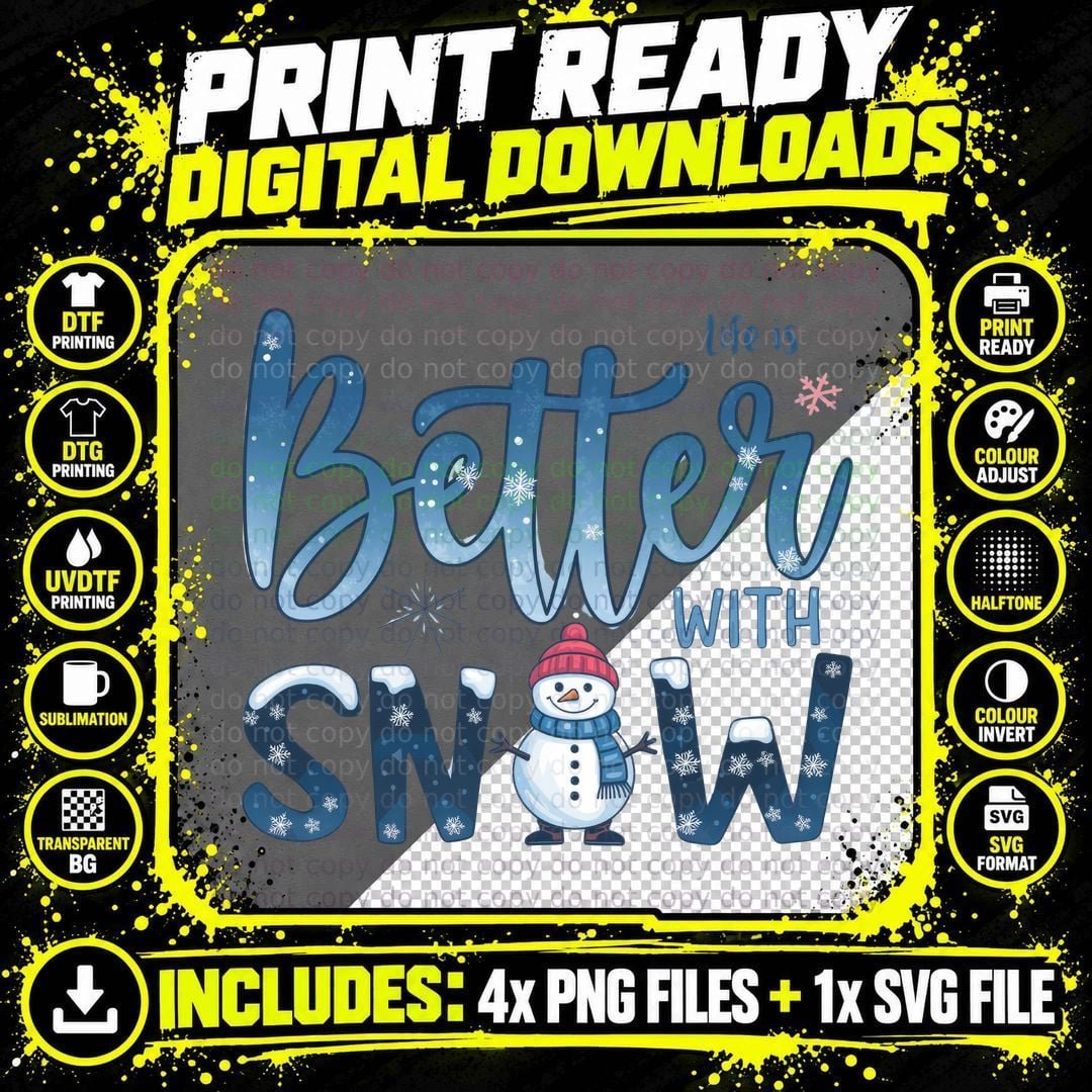 Snow Winter T-Shirt, Snowman in Winter Attire with Png SVG Digital Bundle