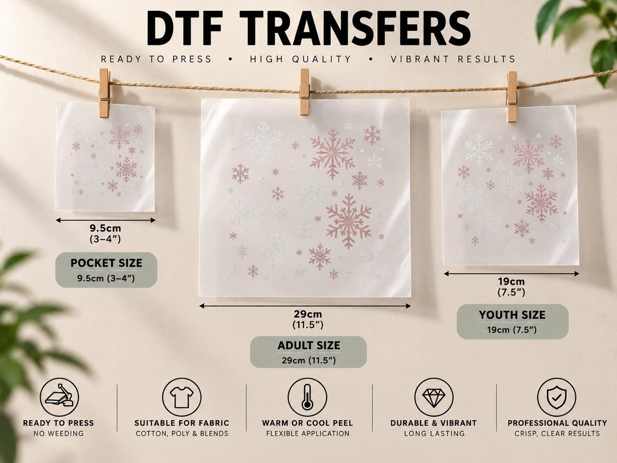 Snowflakes Winter Pattern Christmas, Funny Xmas Graphic DTF Transfer Iron On