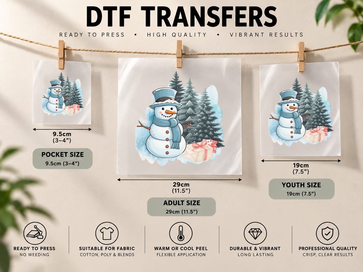Snowman in Winter with Gift Winter, Winter Graphic DTF Transfer Iron On