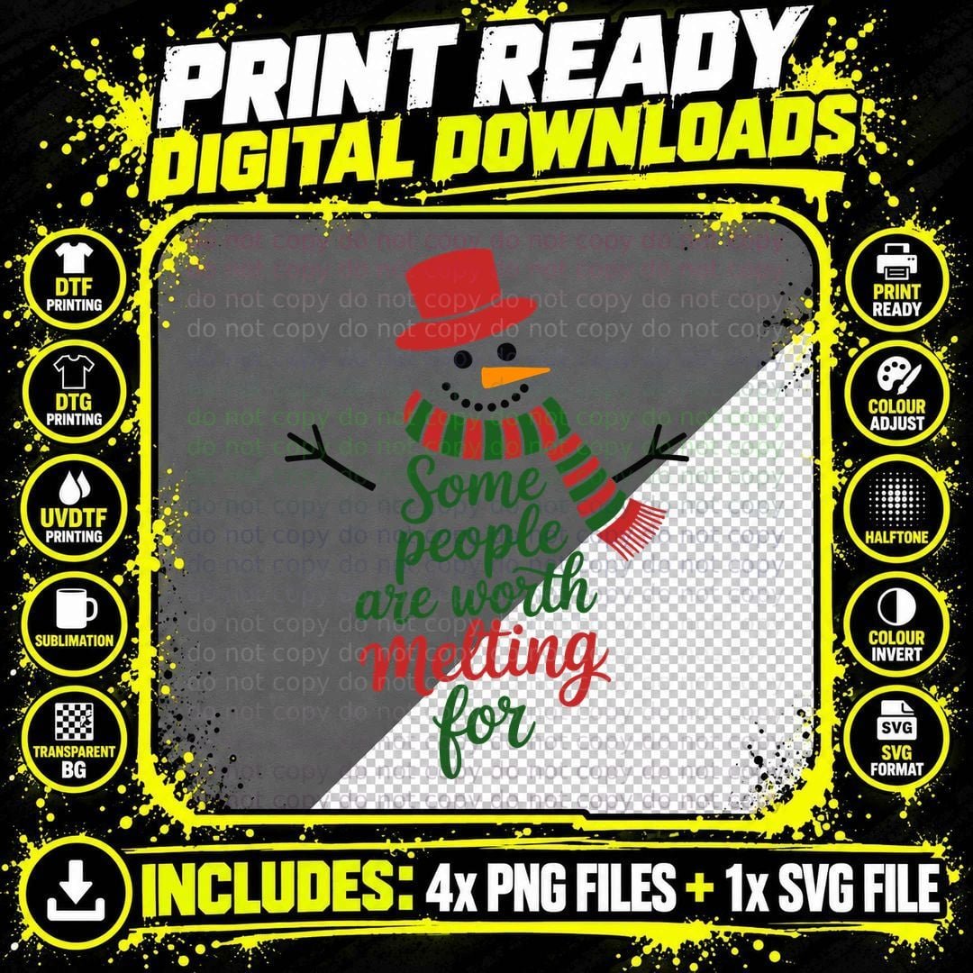 Some People Are Worth Melting for Christmas T-Shirt Png SVG Digital Bundle